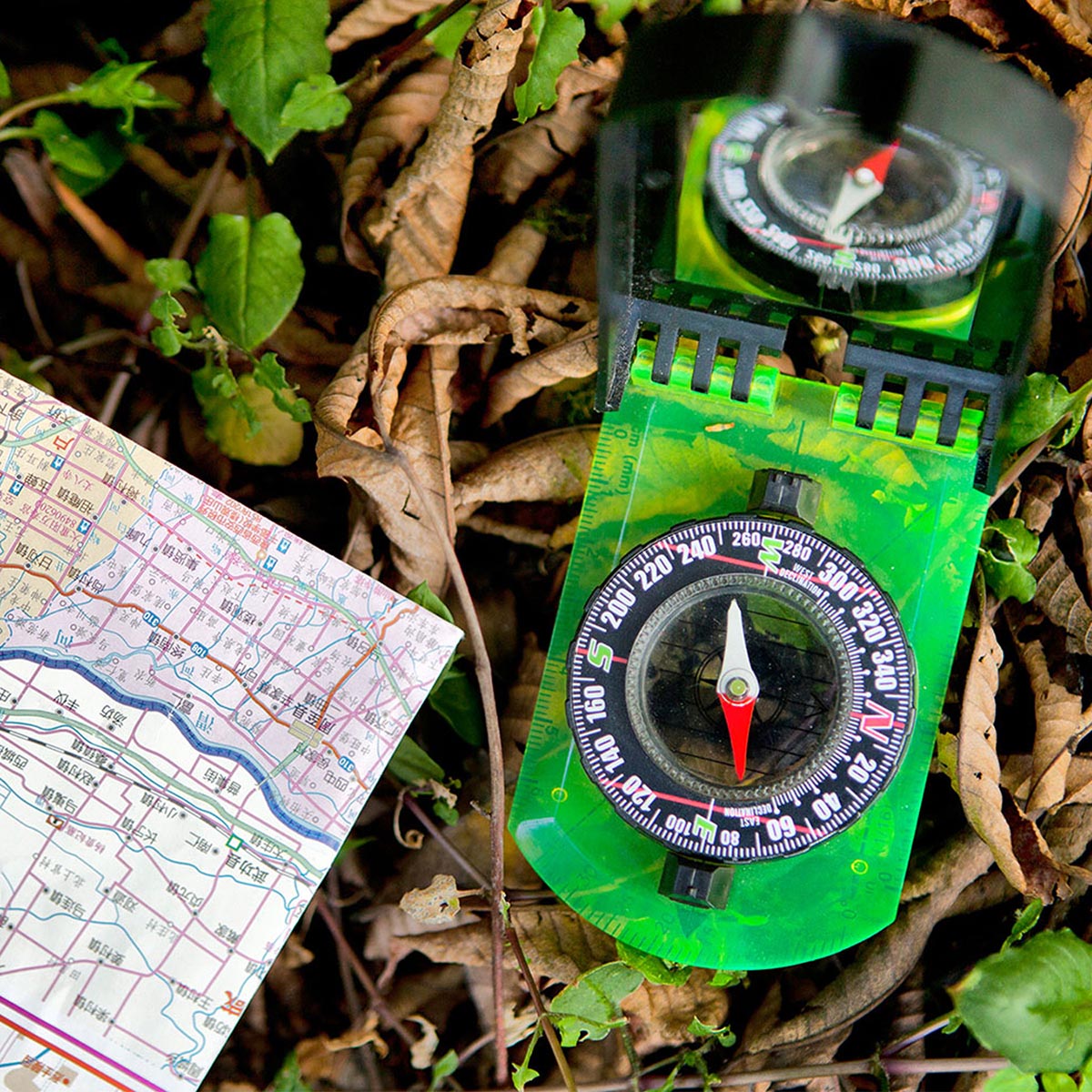 ACECAMP - FOLDABLE MAP COMPASS WITH MIRROR