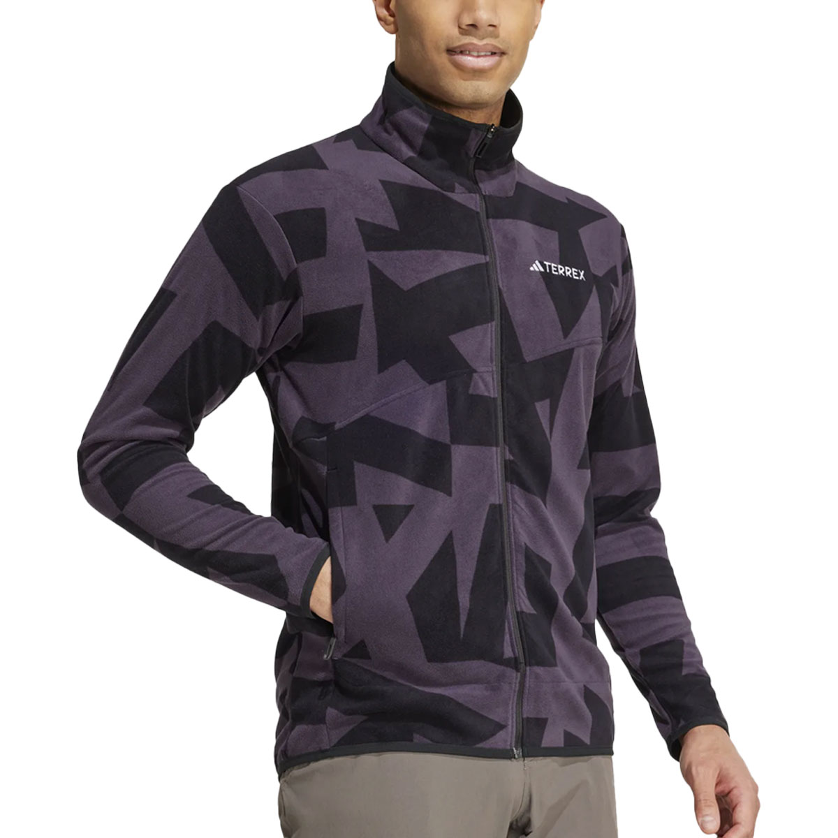 ADIDAS TERREX - TERREX MULTI PRINTED FULL-ZIP FLEECE JACKET