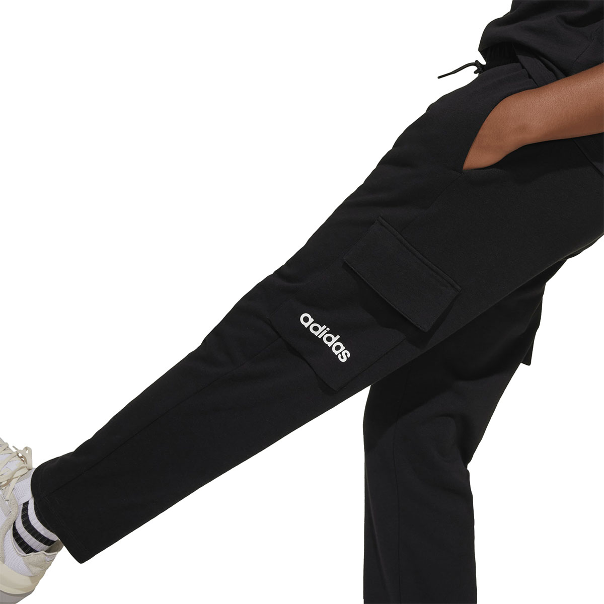 ADIDAS - JUNIOR GIRLS LINEAR FRENCH TERRY CUFFED PANT ADIDAS - JUNIOR GIRLS LINEAR FRENCH TERRY CUFFED PANT