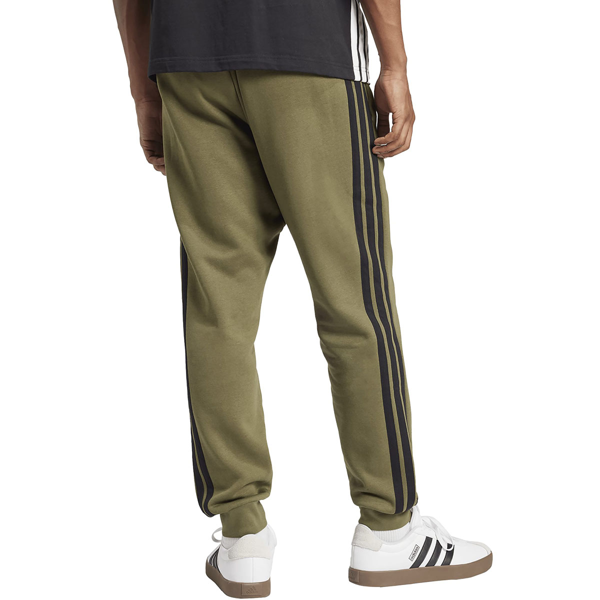 ADIDAS - 3 STRIPES FLEECE TAPERED CUFF PANTS ADIDAS - 3 STRIPES FLEECE TAPERED CUFF PANTS