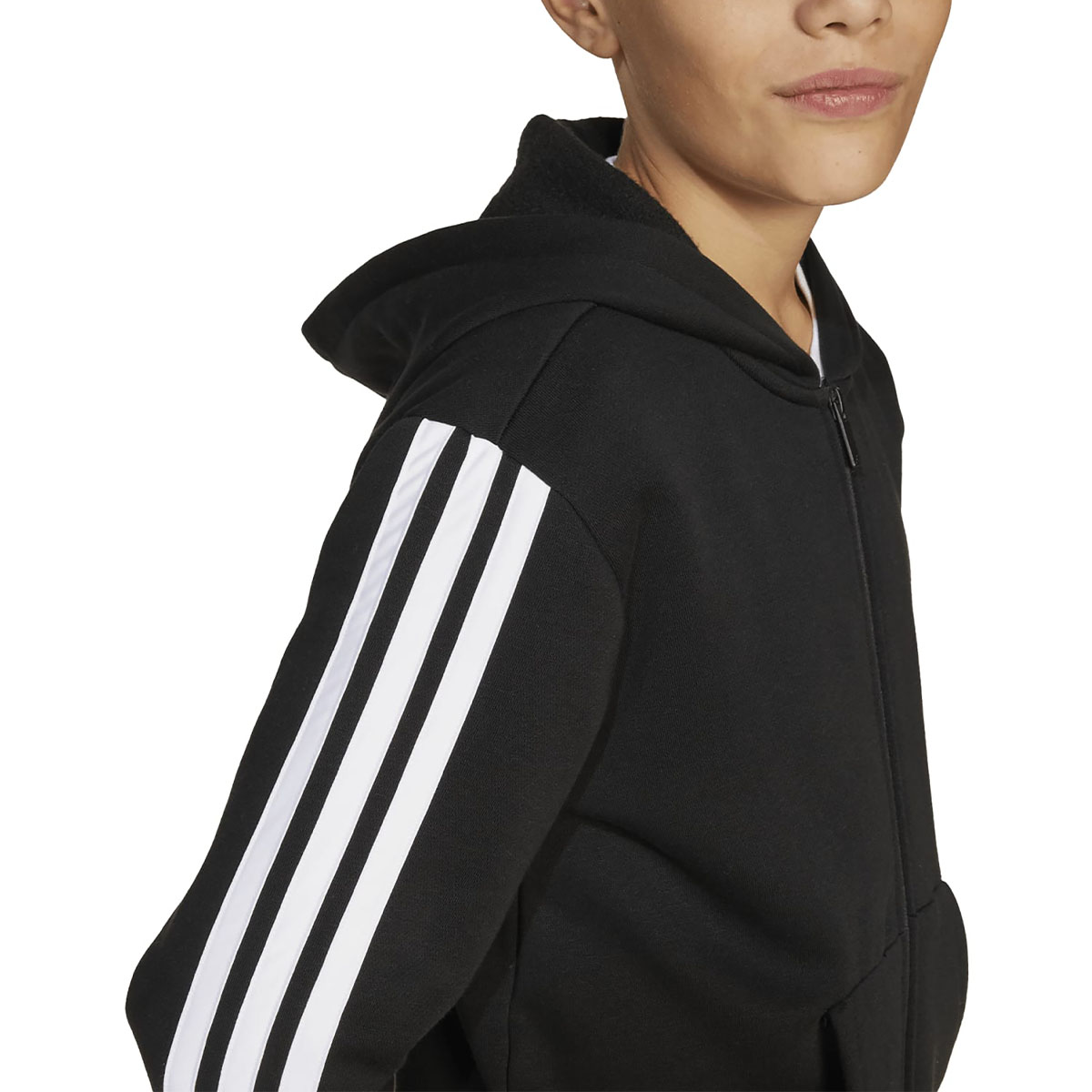 ADIDAS - 3 STRIPES FLEECE FULL ZIP HOODIE