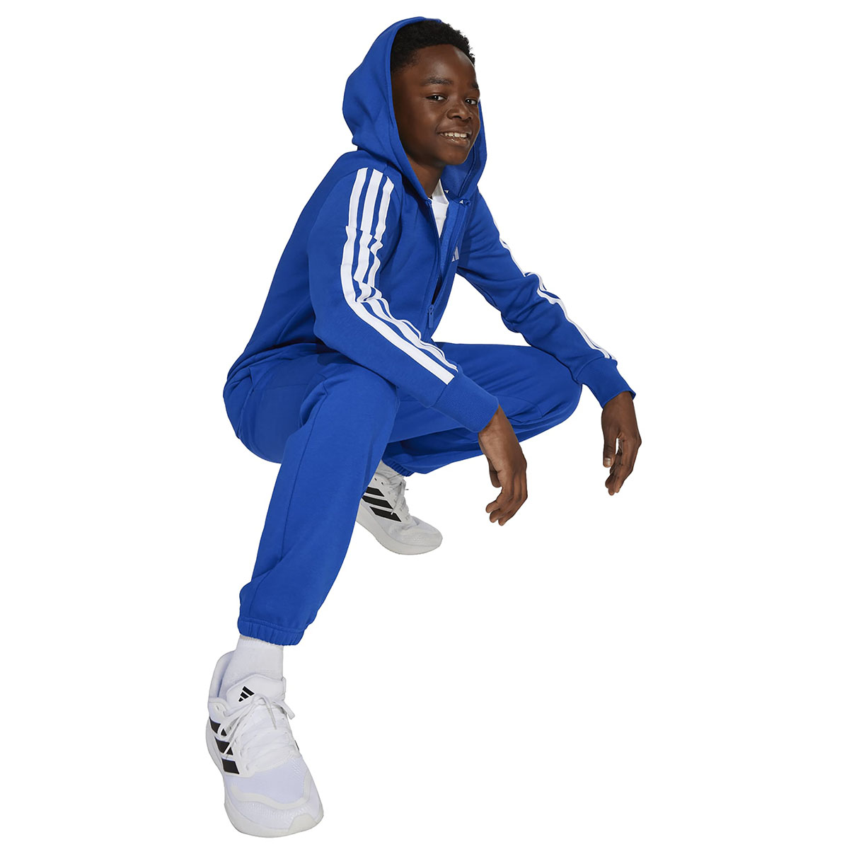 ADIDAS - 3 STRIPES FLEECE FULL ZIP HOODIE ADIDAS - 3 STRIPES FLEECE FULL ZIP HOODIE