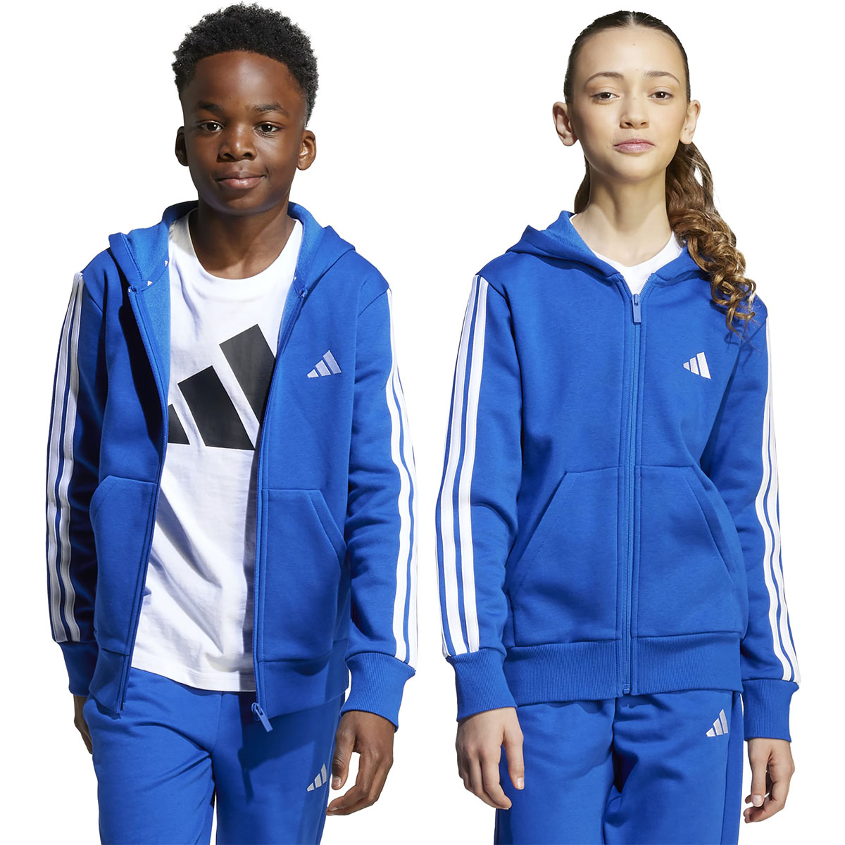 ADIDAS - 3 STRIPES FLEECE FULL ZIP HOODIE ADIDAS - 3 STRIPES FLEECE FULL ZIP HOODIE