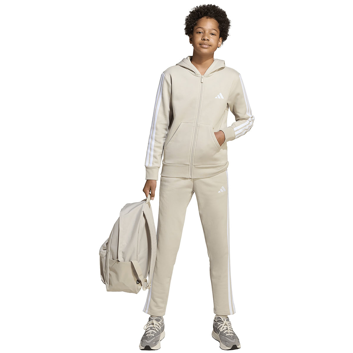 ADIDAS - 3 STRIPES FLEECE FULL ZIP HOODIE ADIDAS - 3 STRIPES FLEECE FULL ZIP HOODIE
