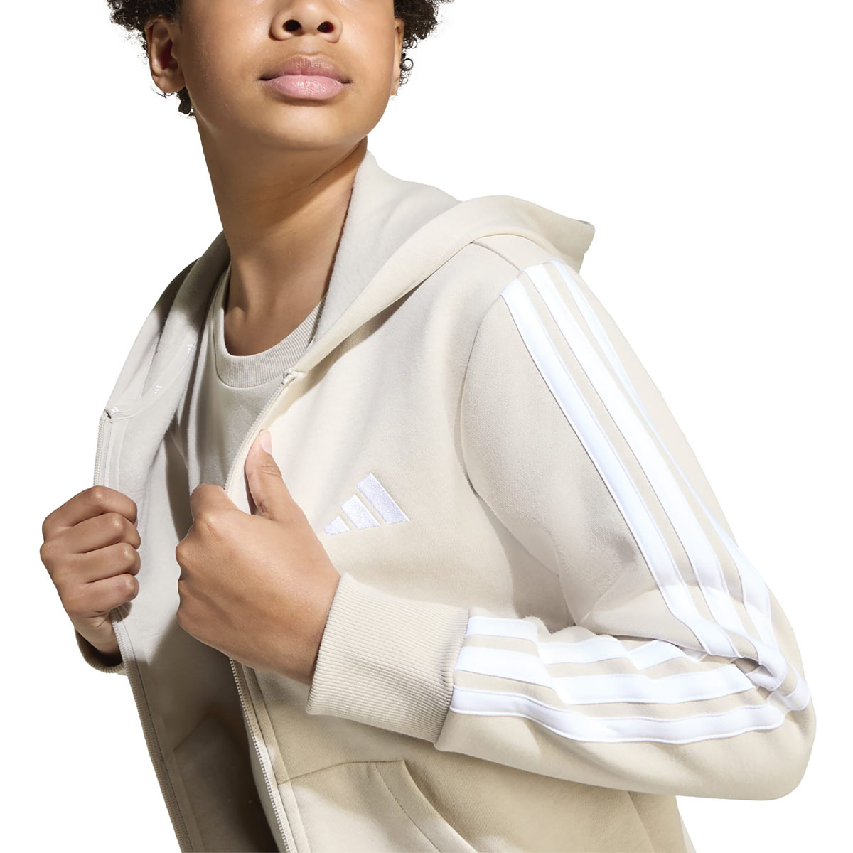 ADIDAS - 3 STRIPES FLEECE FULL ZIP HOODIE ADIDAS - 3 STRIPES FLEECE FULL ZIP HOODIE
