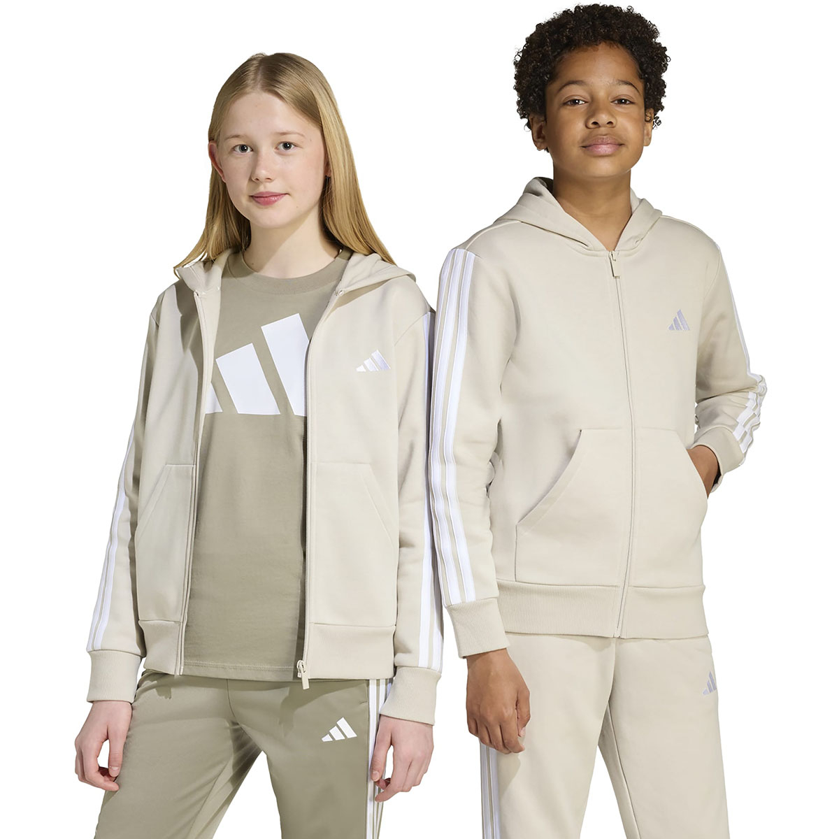 ADIDAS - 3 STRIPES FLEECE FULL ZIP HOODIE ADIDAS - 3 STRIPES FLEECE FULL ZIP HOODIE