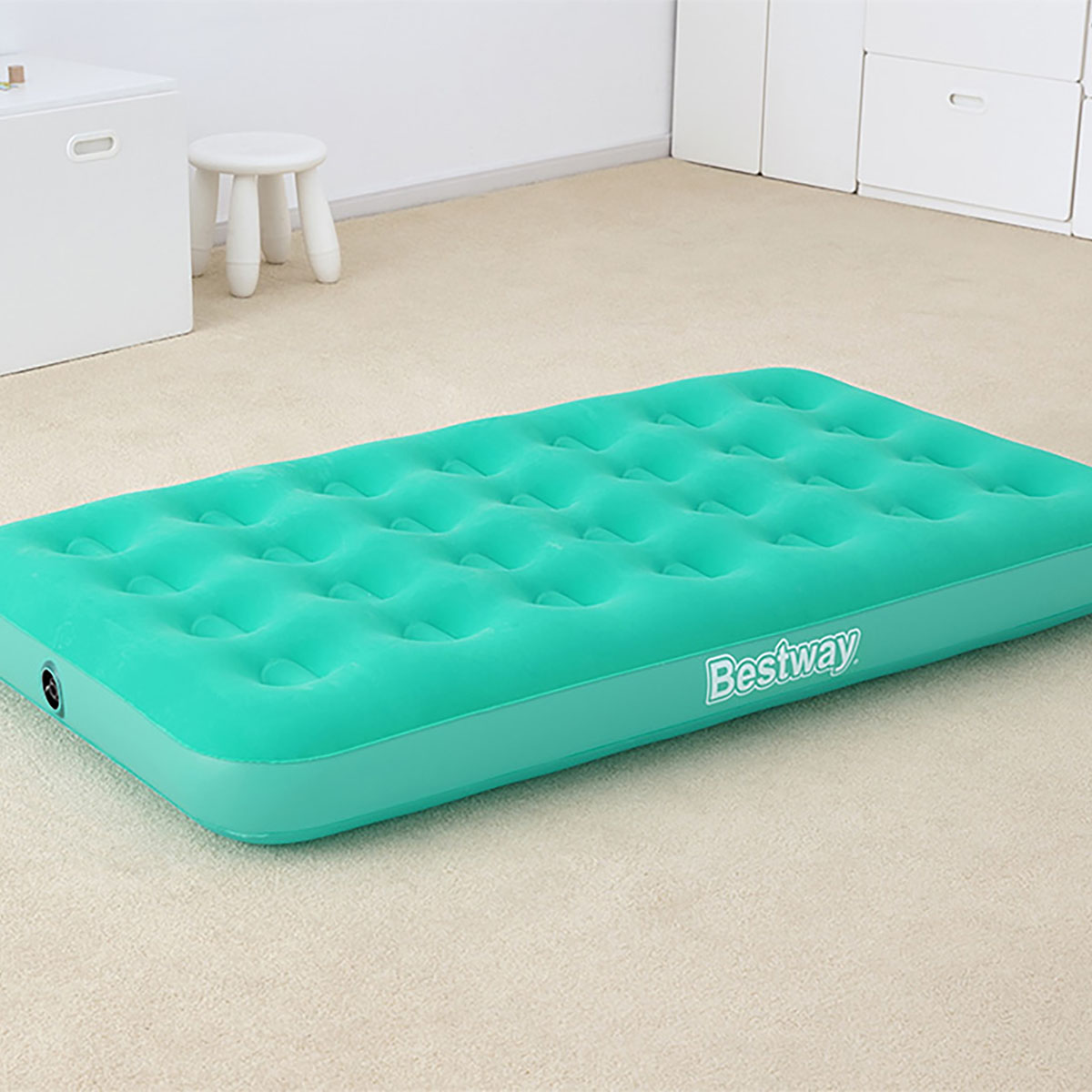 BESTWAY - DROWSY DREAMER AIR MATTRESS WITH MANUAL HAND PUMP (158 X 89 X 18 CM)