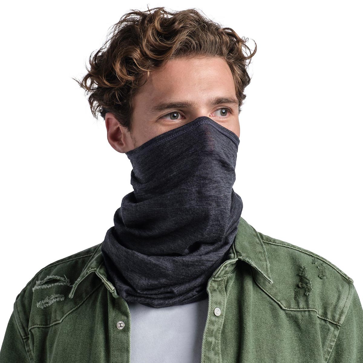 BUFF - MERINO LIGHTWEIGHT NECKWARMER SOLID GREY BUFF - MERINO LIGHTWEIGHT NECKWARMER SOLID GREY