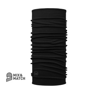 BUFF - MIDWEIGHT MERINO WOOL TUBULAR SOLID BLACK