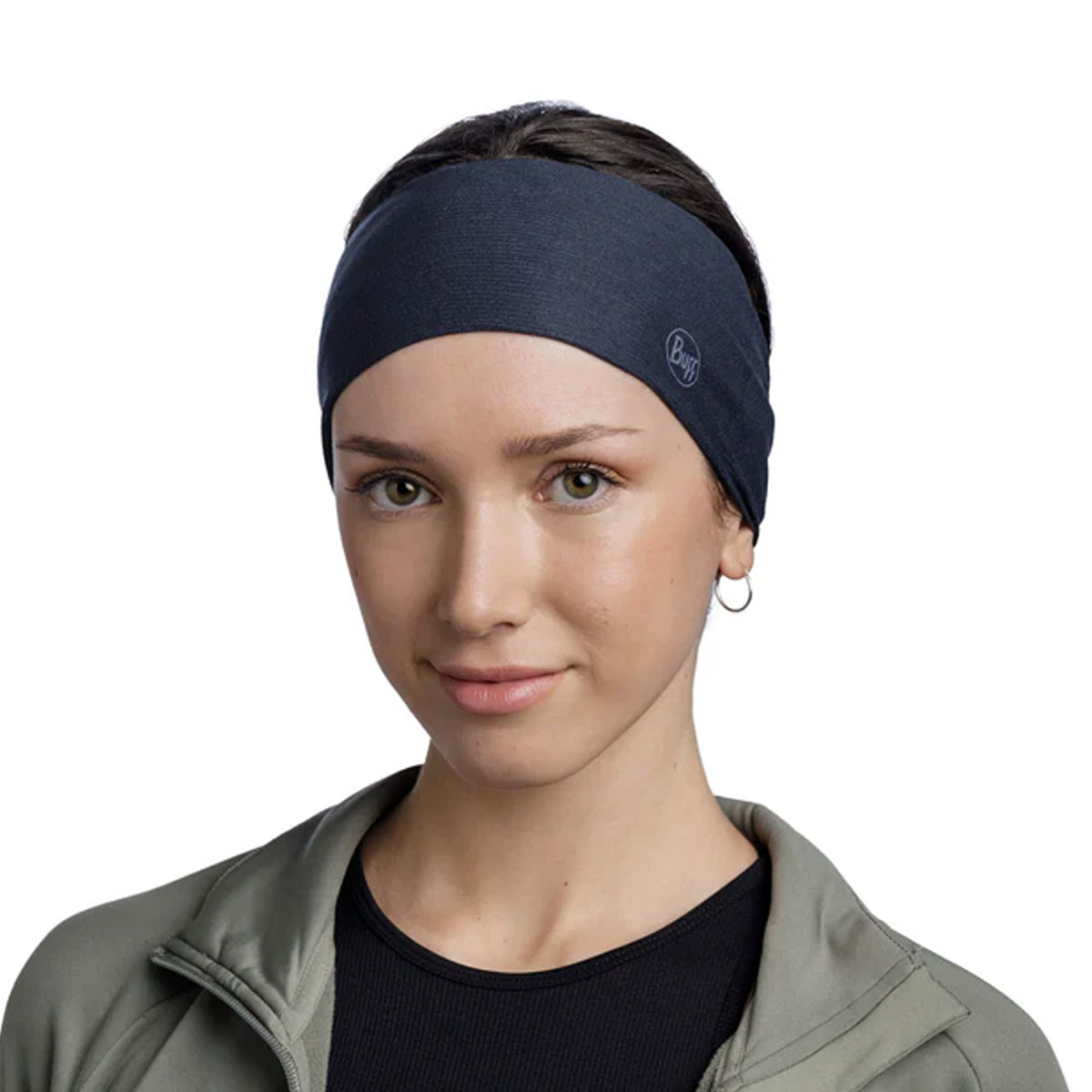 BUFF - COOLNET UV WIDE HEADBAND SOLID NIGHT BLUE