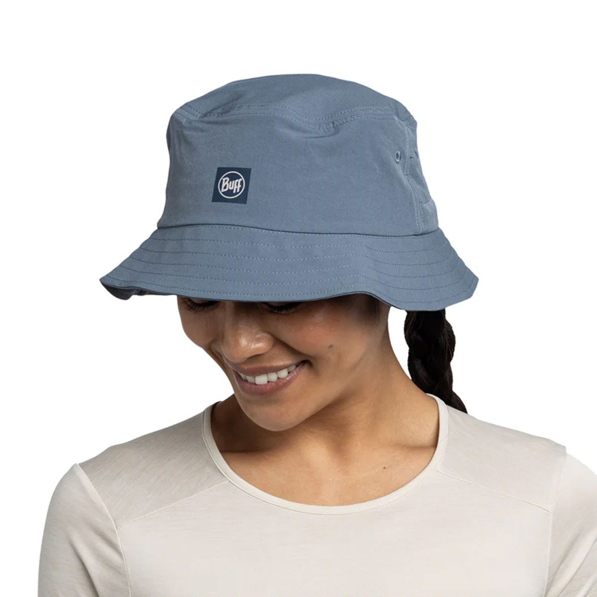 BUFF - ADVENTURE BUCKET HAT SOLID STONE BLUE