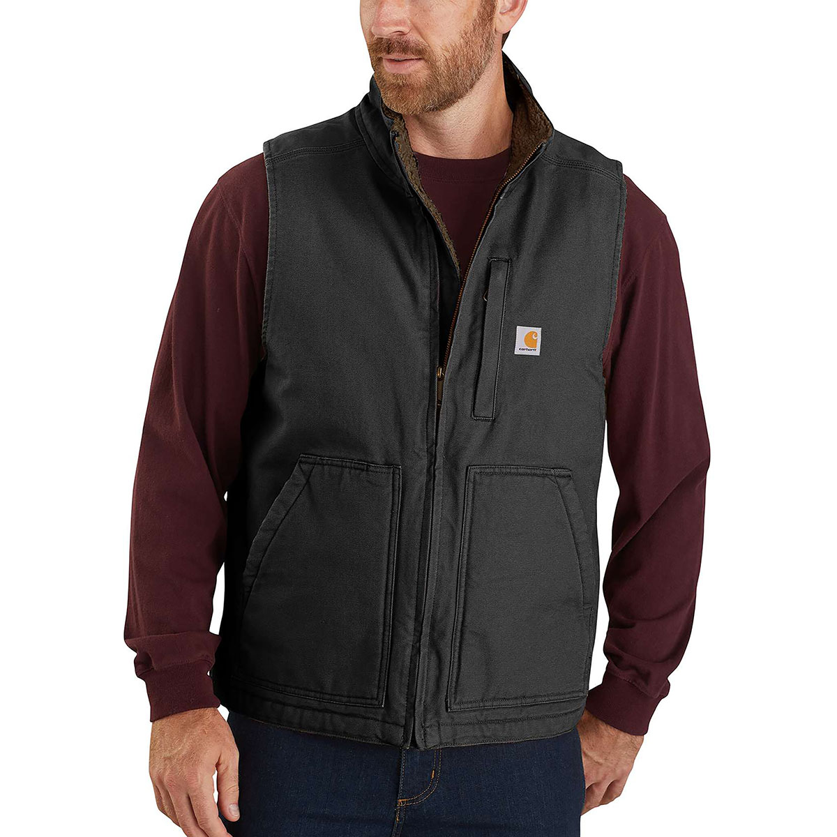 CARHARTT - WASHED DUCK LINED MOCK NECK VEST