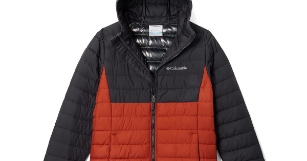 Columbia Powder Lite - Doudoune à Capuche Garçon - Omni-Heat Réfléchissante - Résistante Eau & Vent