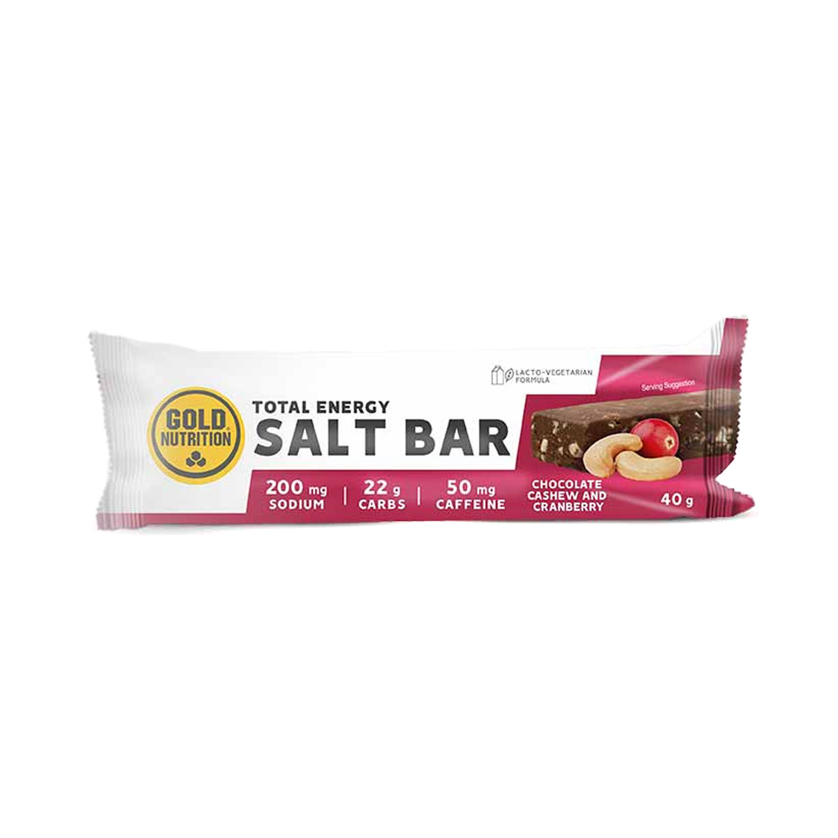 GOLD NUTRITION - ENDURANCE SALT BAR CHOCO-CASHEW & GRANBERRY 40 GR (50 MG CAFFEINE)