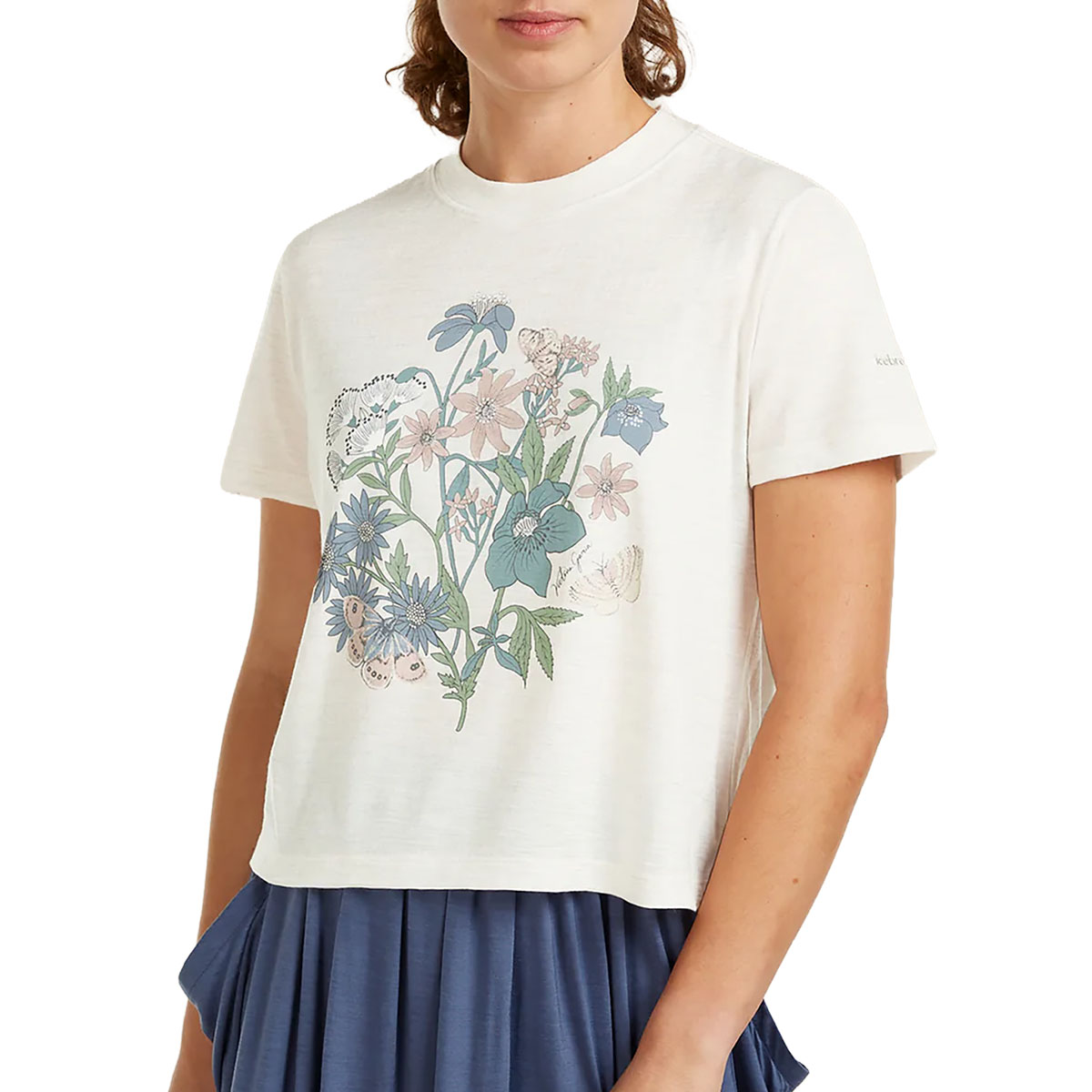 ICEBREAKER - 150 TECH LITE CROP T-SHIRT NZ FLORA