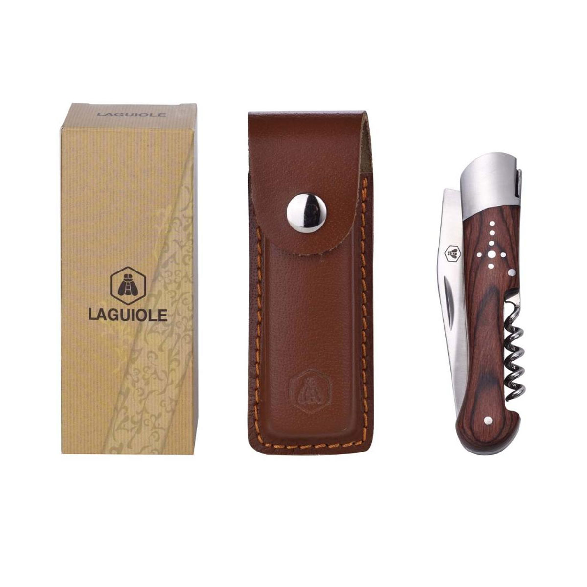 LAGUIOLE - HUNTING KNIFE COCKSCREW & POUCH