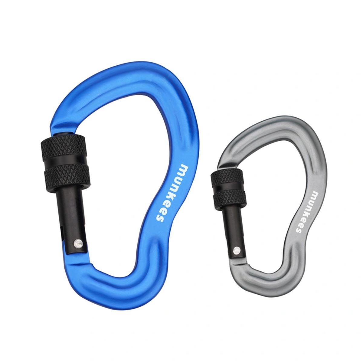 MUNKEES - EAR SHAPE FORGED CARABINER WITH SCREW LOCK 75 MM & 56 MM