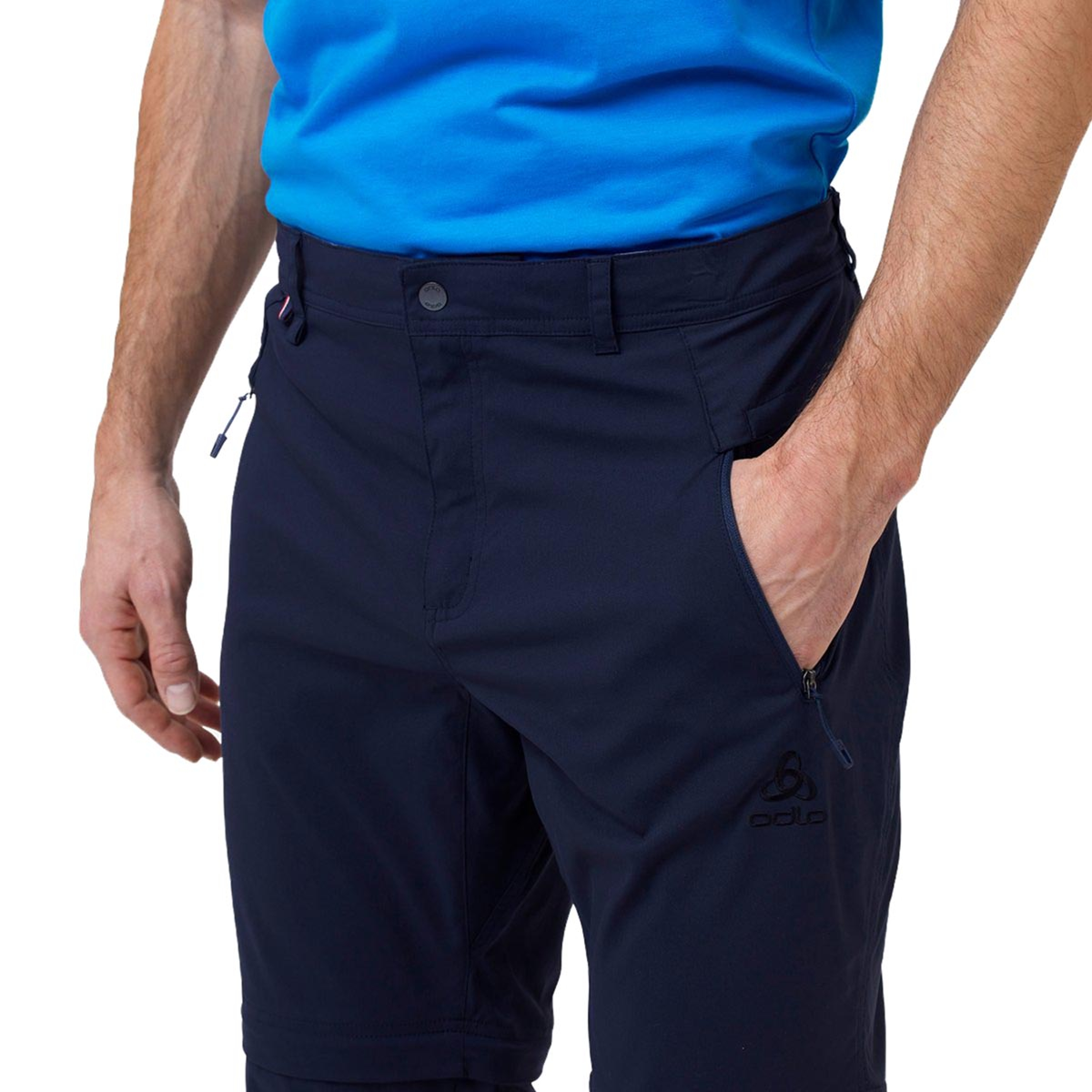 Odlo Pantaloni Da Trekking Convertibili Wedgemount – Uomo, Idrorepellenti, Ginocchia Articolate