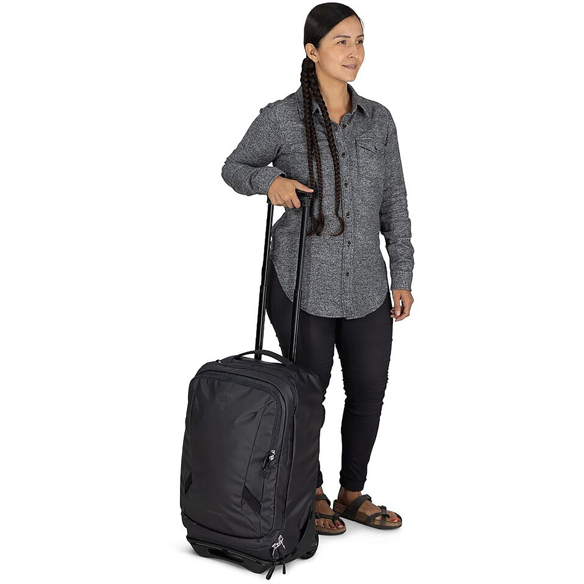 OSPREY - TRANSPORTER WHEELED CARRY ON RAVEN BLACK 38 L
