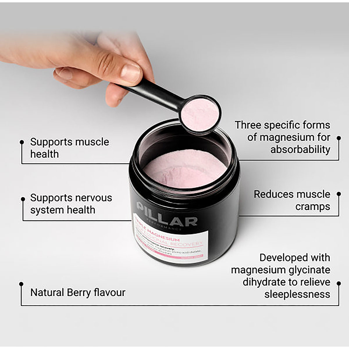 PILLAR - TRIPLE MAGNESIUM POWDER 200G BERRY