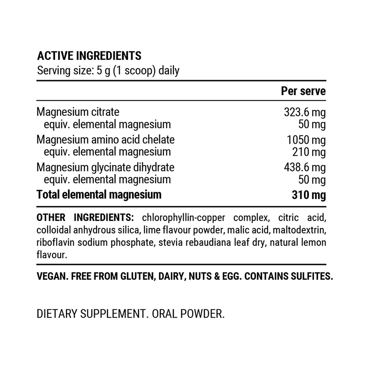 PILLAR - TRIPLE MAGNESIUM POWDER 200G LEMON LIME