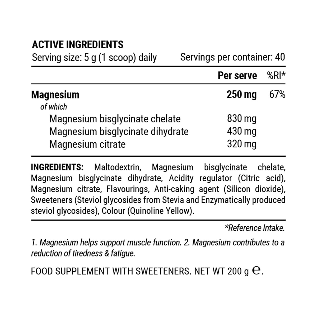 PILLAR - TRIPLE MAGNESIUM POWDER 200G PINEAPPLE & COCONUT FLAVOUR