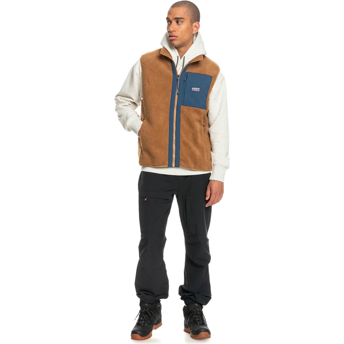 QUIKSILVER - SHALLOW WATER ZIP UP SHERPA FLEECE GILET