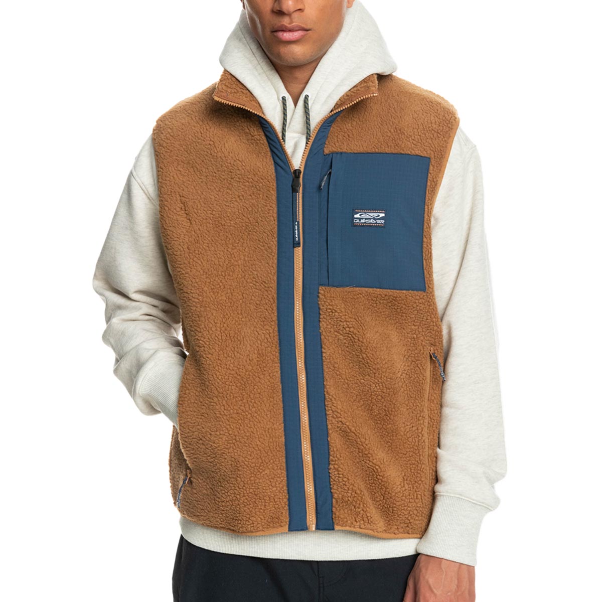 QUIKSILVER - SHALLOW WATER ZIP UP SHERPA FLEECE GILET