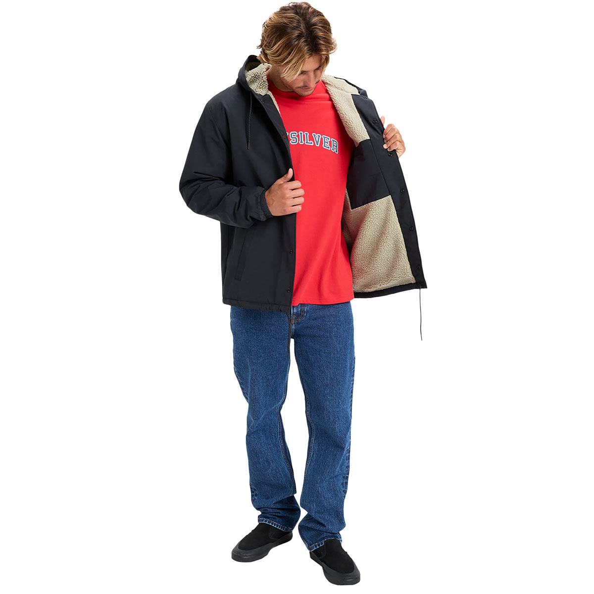 QUIKSILVER - RAIN CLOUD 3K WATERPROOF COACH HOODED JACKET