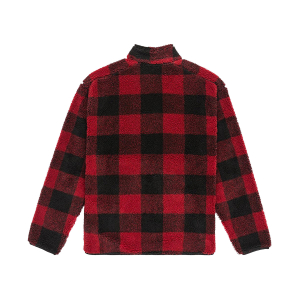 QUIKSILVER - MERCURY WOODLANDS HALF ZIP SHERPA CHECK JACKET