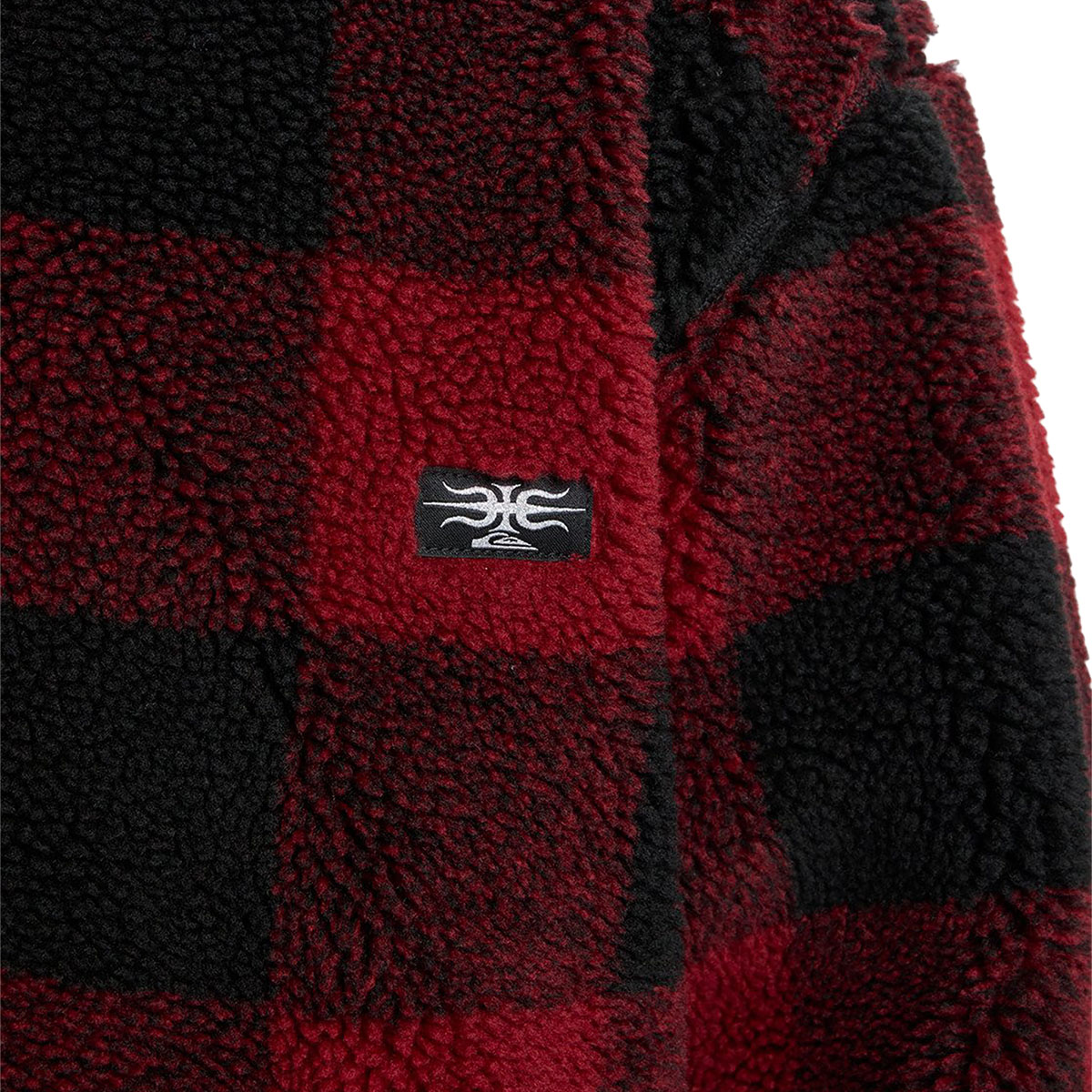 QUIKSILVER - MERCURY WOODLANDS HALF ZIP SHERPA CHECK JACKET