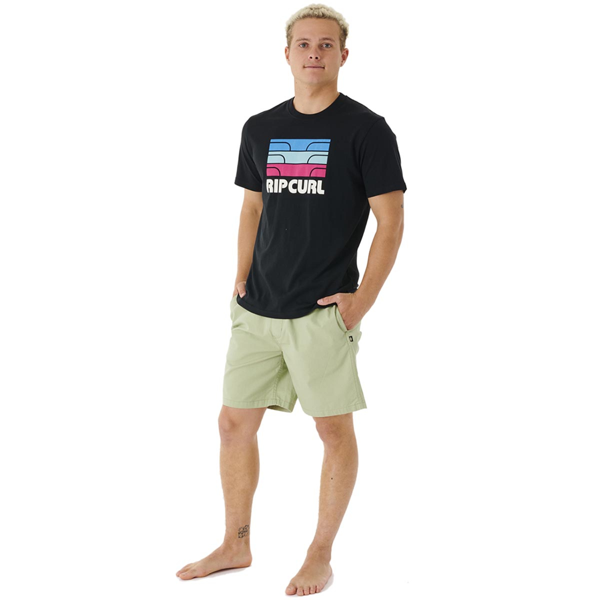 Rip Curl Surf Revival Tee – Maglietta Uomo In Cotone Con Stampa Frontale – Nero - 3