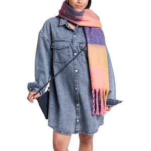 ROXY - TIDAL MOON DENIM LONGSLEEVE MINI SHIRTDRESS