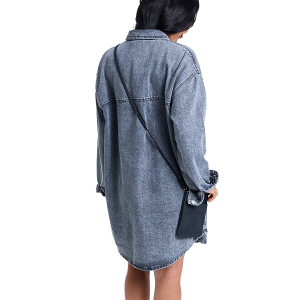 ROXY - TIDAL MOON DENIM LONGSLEEVE MINI SHIRTDRESS