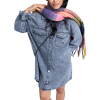 ROXY - TIDAL MOON DENIM LONGSLEEVE MINI SHIRTDRESS
