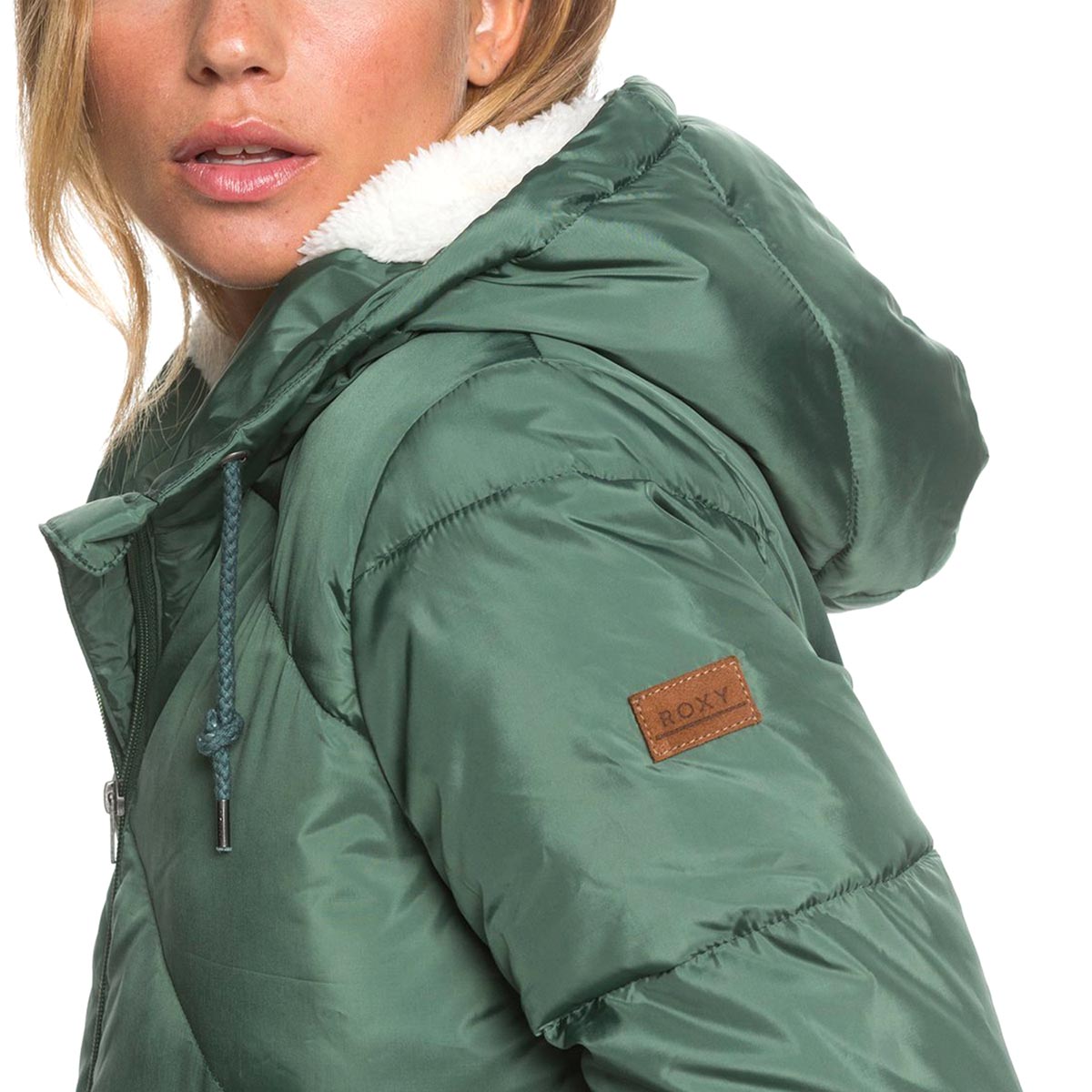 ROXY - STORM WARNING WATER RESISTANT LONGLINE HOODED PUFFER JACKET