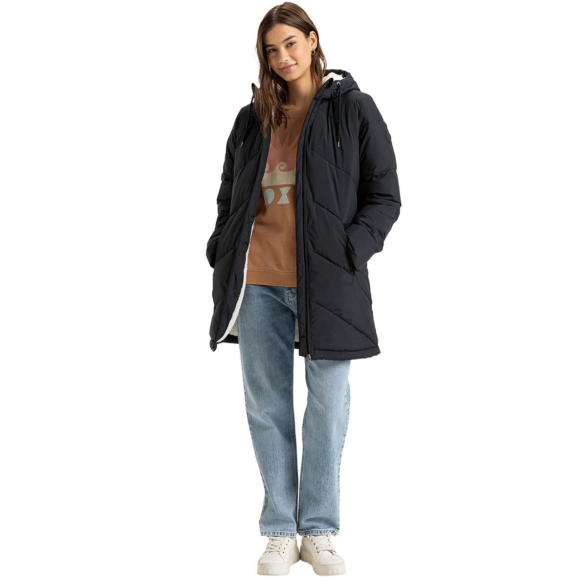 ROXY - BETTER WEATHER LONG HOODED PUFFA JACKET ROXY - BETTER WEATHER LONG HOODED PUFFA JACKET