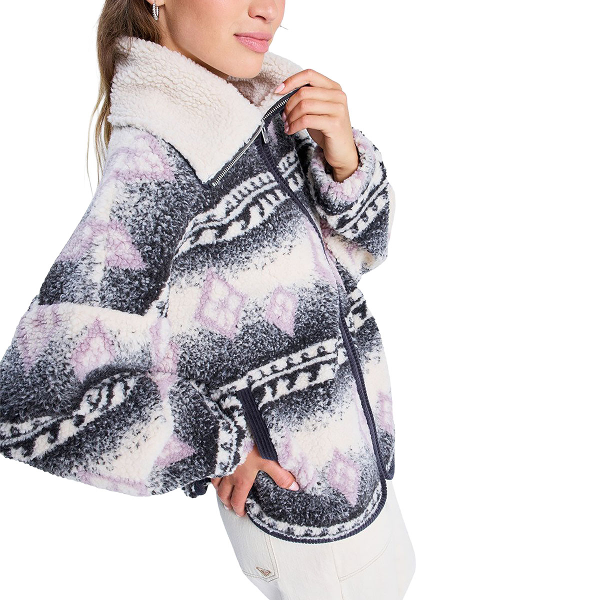 ROXY - FEELS LIKE WINTER OVERSIZED SHERPA FULL ZIP JACKET