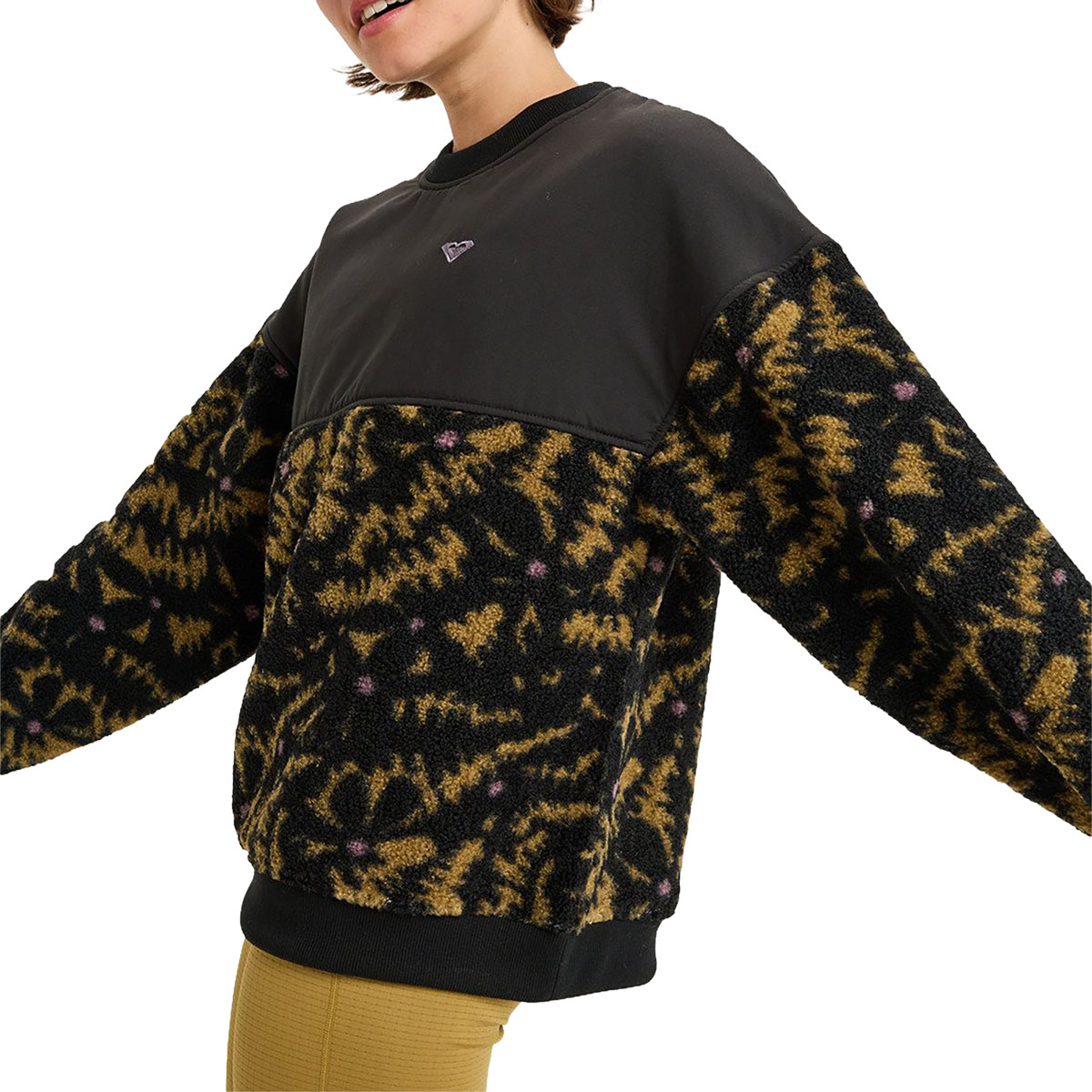 ROXY - WAVES OF WARMTH LAYERED CREW FLEECE