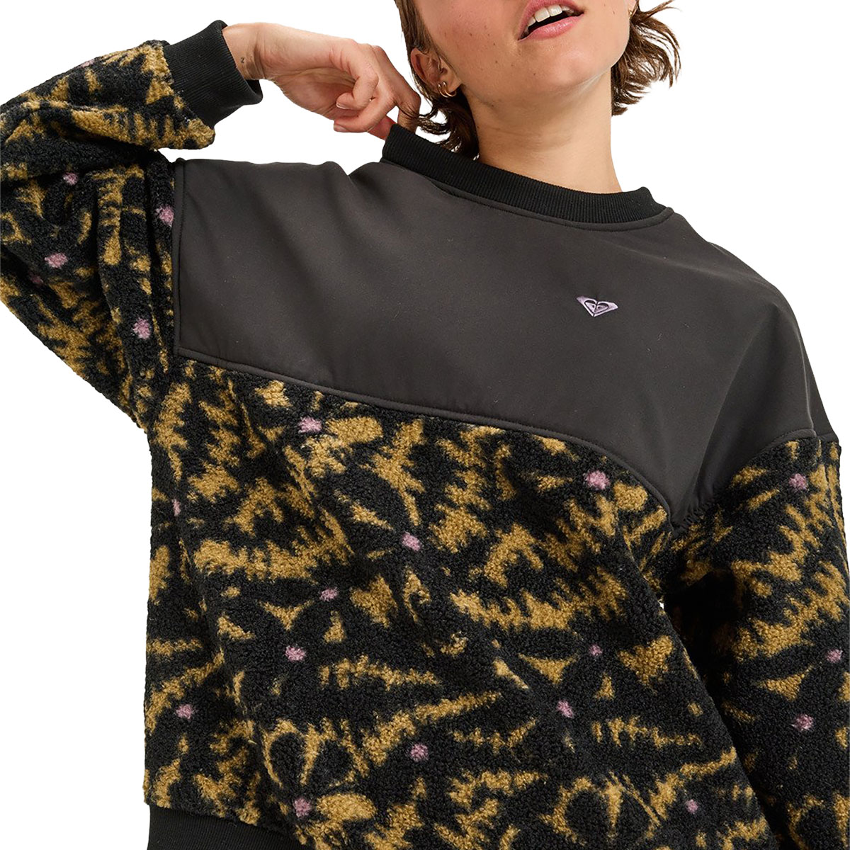 ROXY - WAVES OF WARMTH LAYERED CREW FLEECE