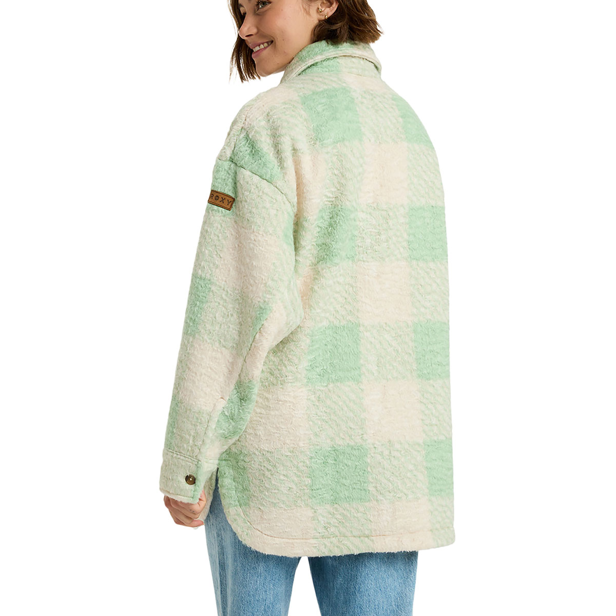 ROXY - OVER AND ABOVE CHECK PALID POLAR FLEECE SHIRT ROXY - OVER AND ABOVE CHECK PALID POLAR FLEECE SHIRT