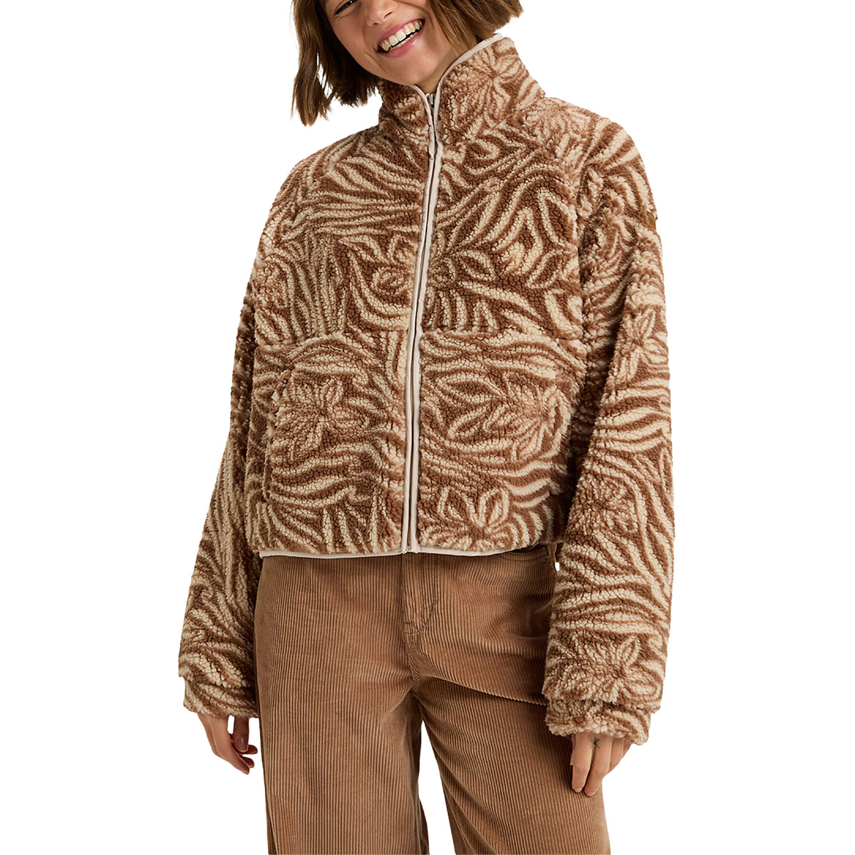 ROXY - BLURRY CLOUD PRINT FULL-ZIP RELAXED FLEECE