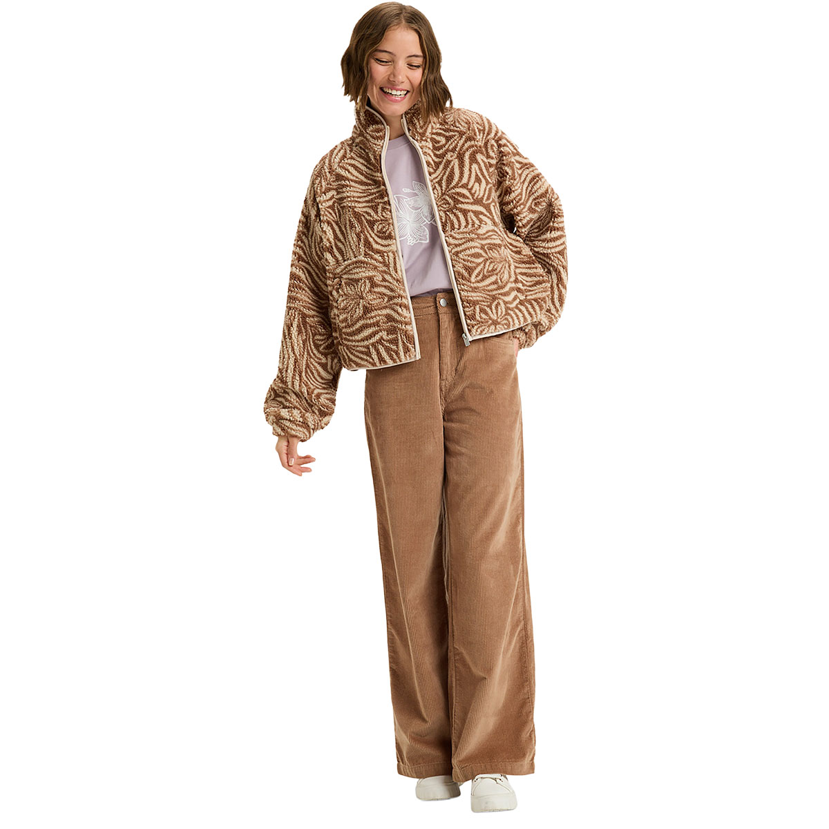 ROXY - BLURRY CLOUD PRINT FULL-ZIP RELAXED FLEECE