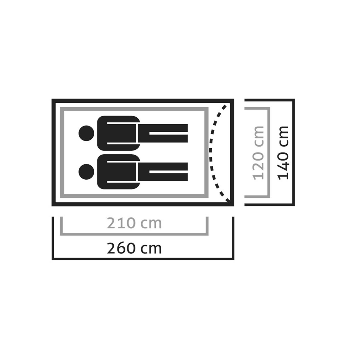 SALEWA - LITETREK PRO II TENT (260 Χ 140 Χ 110 CM)