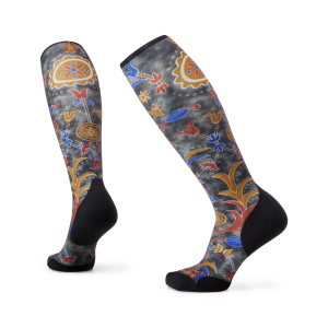 SMARTWOOL - SKI TARGETED CUSHION ROYAL FLORAL PRINT OVER THE CALF