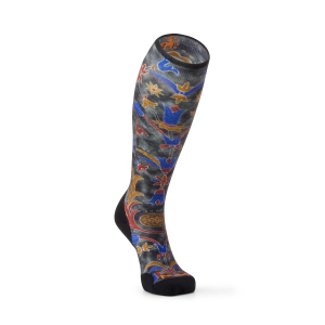 SMARTWOOL - SKI TARGETED CUSHION ROYAL FLORAL PRINT OVER THE CALF