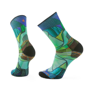 SMARTWOOL - HIKE TARGETED CUSHION MIRROR MOUNTAIN PRINT CREW SOCKS SMARTWOOL - HIKE TARGETED CUSHION MIRROR MOUNTAIN PRINT CREW SOCKS