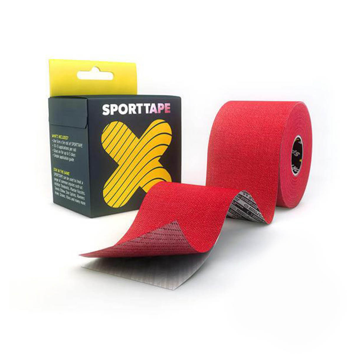 SPORTTAPE - EXTRA STICKY KINESIOLOGY TAPE - 5CMX5M RED