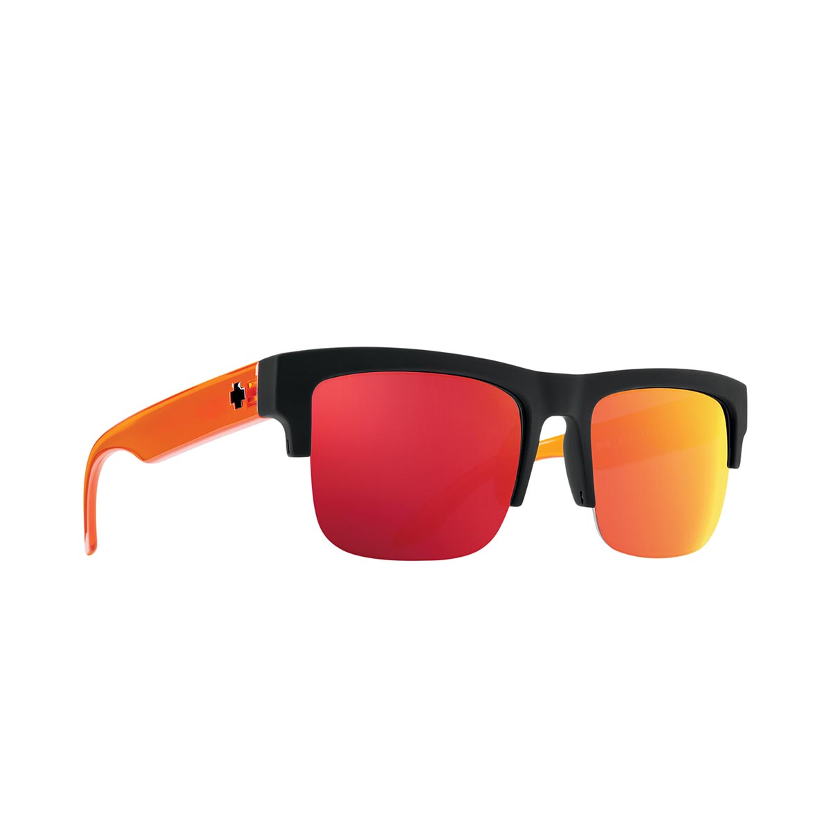 SPY - DISCORD 5050 SOFT MATTE BLACK TRANSLUCENT ORANGE – HAPPY GRAY GREEN WITH ORANGE SPECTRA MIRROR