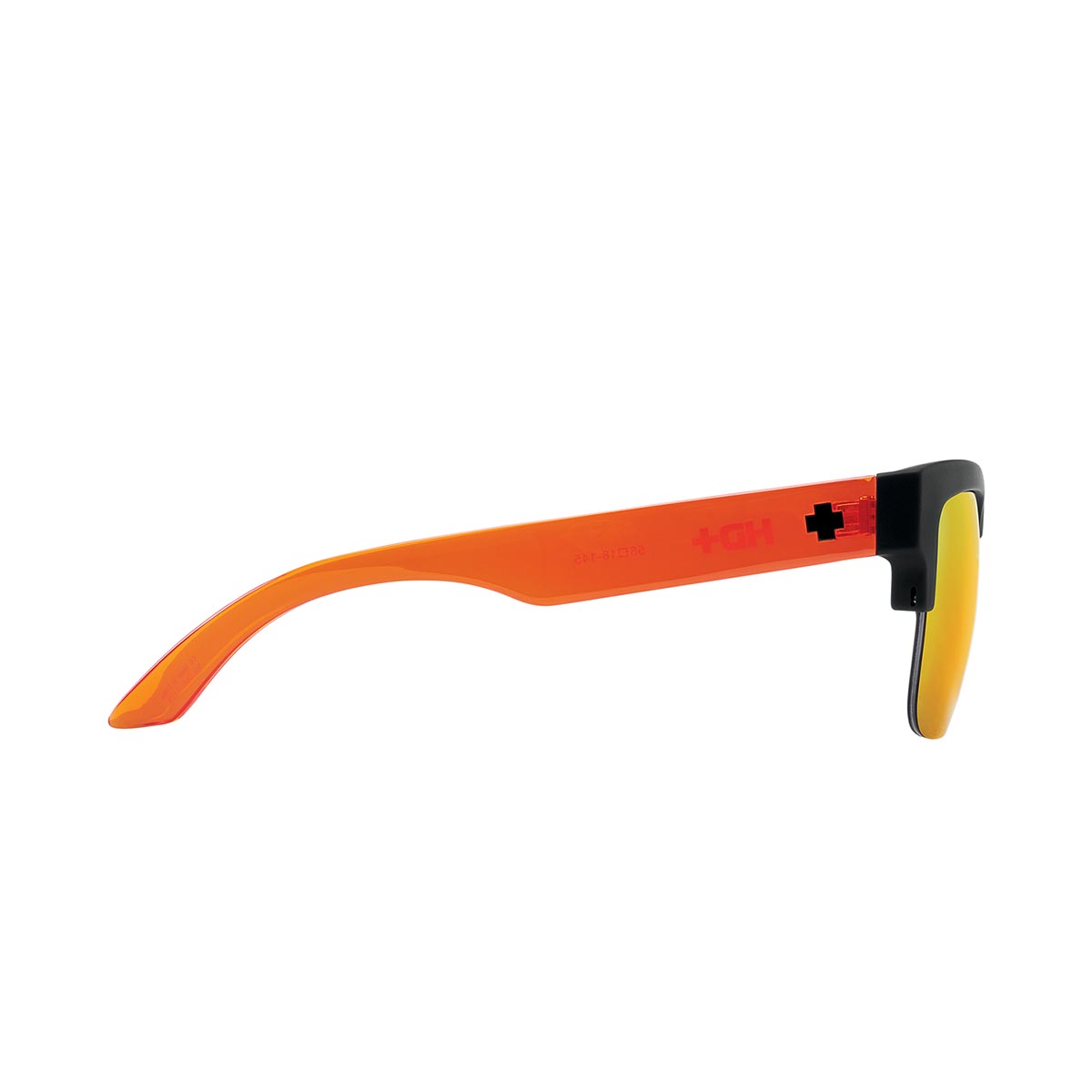 SPY - DISCORD 5050 SOFT MATTE BLACK TRANSLUCENT ORANGE – HAPPY GRAY GREEN WITH ORANGE SPECTRA MIRROR